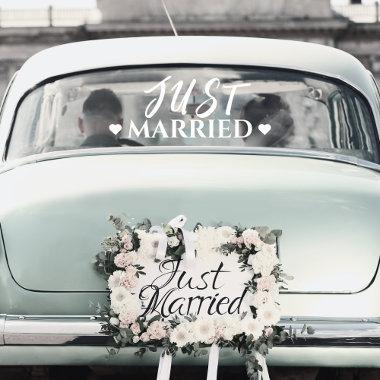 Just Married Heart Wedding Newlywed Car Sticker