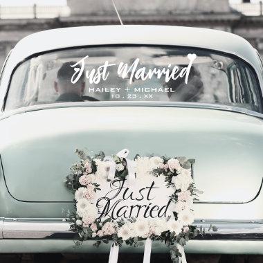 Just Married Heart Wedding Newlywed Car Sticker