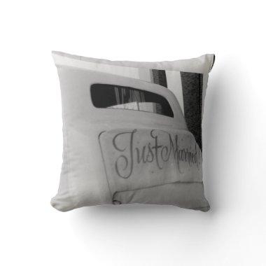"JUST MARRIED LIMO" THROW PILLOW