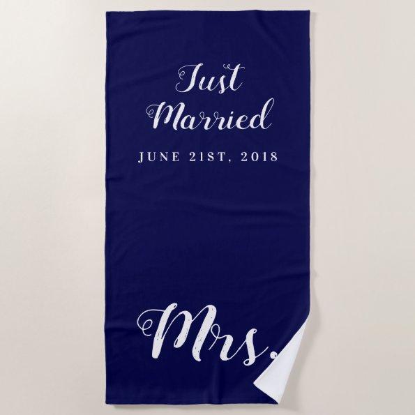 Just Married | Wedding Honeymoon Beach Towel