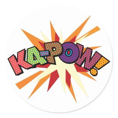 KA-POW Fun Retro Comic Book Pop Art Classic Round Sticker