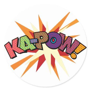 KA-POW Fun Retro Comic Book Pop Art Classic Round Sticker