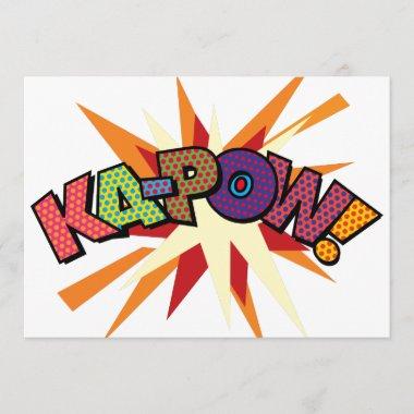 KA-POW Fun Retro Comic Book Pop Art Invitations