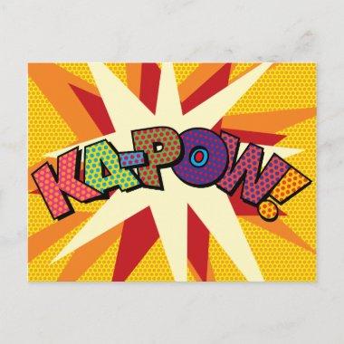 KA-POW Fun Retro Comic Book Pop Art PostInvitations