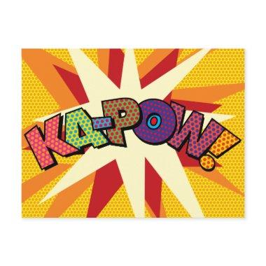 KA-POW Fun Retro Comic Book Pop Art PostInvitations