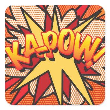 KA-POW Fun Retro Comic Book Pop Art Square Sticker