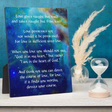 Kahlil Gibran on Love Plaque