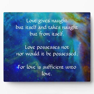 Kahlil Gibran on Love Plaque