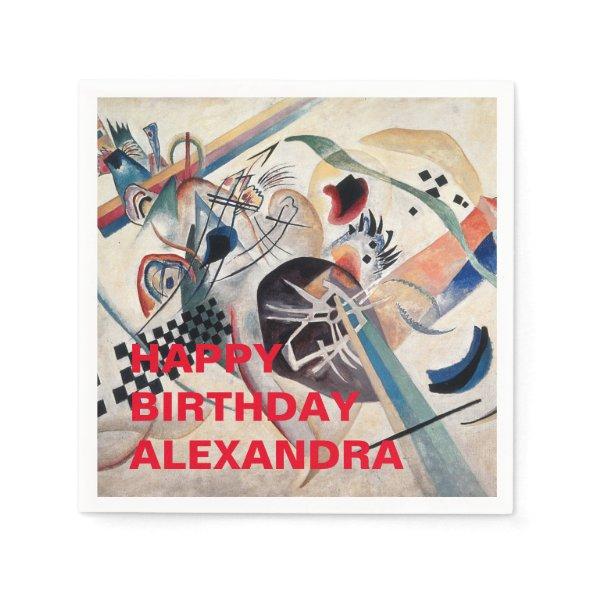 Kandinsky Abstract Happy Birthday Napkins