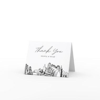 Kansas City Skyline Sketch Blank Thank You