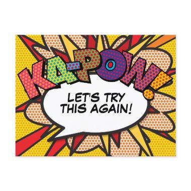 KAPOW Postponed Change of Date Comic Book Pop Art Announcement PostInvitations