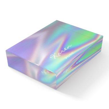 Karen NAME MEANING Abstract Gift Idea Holograph Paperweight