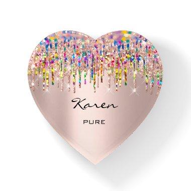 Karen NAME MEANING Holograph Unicorn Rose Pure Paperweight