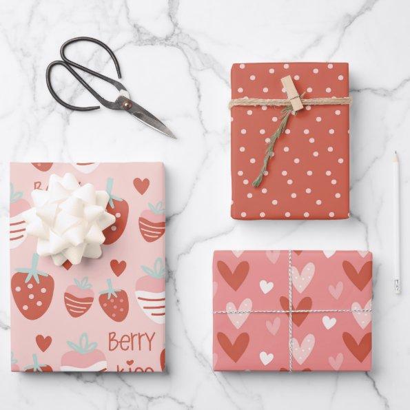 Kawaii Berry Love Wrapping Paper Sheets