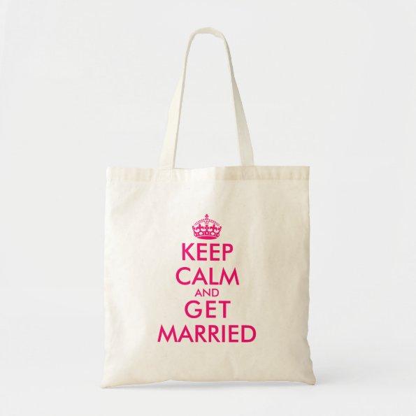 Keep calm and get married fun bridesmaid tote bags