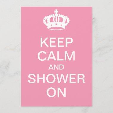 Keep Calm and Shower On Invitations