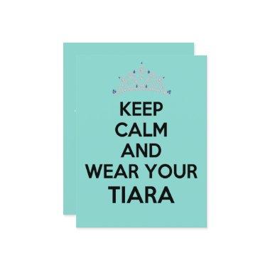 Keep Calm Wear Your Tiara Celebration Party Announcement PostInvitations