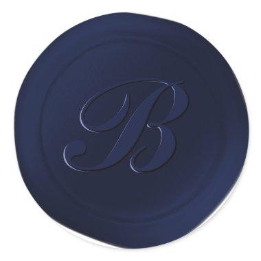 Kennedy Blue 1 Letter Monogram Wax Seal Stickers