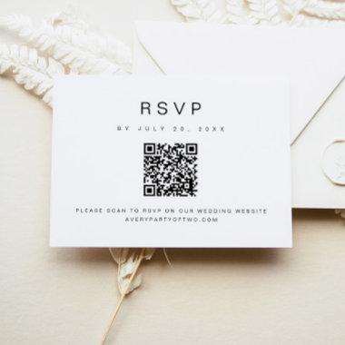 KENNEDY Modern Minimalist QR Code Wedding RSVP