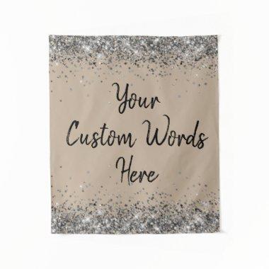 Khaki and Black Birthday Party Photo Booth Prop Tapestry