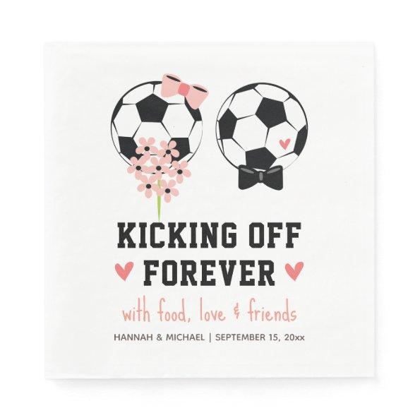 Kicking Off Forever Soccer Ball Wedding Napkins