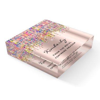 Kimberly NAME MEANING Holograph Bridal Drips Paperweight