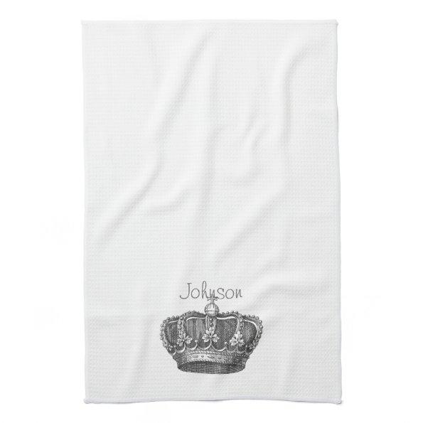 King's Crown Your Text Kitchen Towel