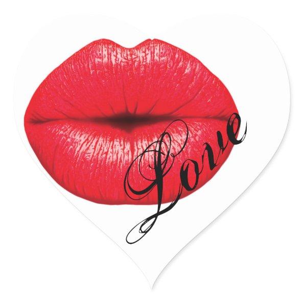 Kiss Lips Love Red Miss-you Destiny Art Heart Sticker
