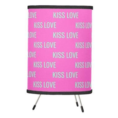 Kiss Love Mint Green & Pink Room Decor Party Tripod Lamp