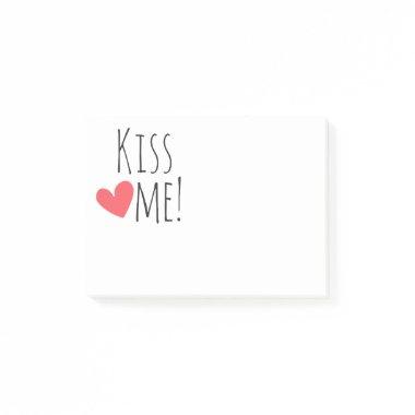 Kiss Me Love Quote Red Heart Wedding Bridal Shower Post-it Notes