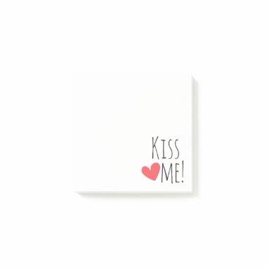 Kiss Me Love Quote Red Heart Wedding Bridal Shower Post-it Notes