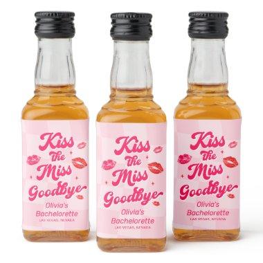 Kiss the Miss Goodbye Bachelorette Liquor Bottle Label