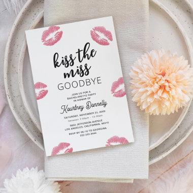 Kiss The Miss Goodbye Bachelorette Party Invitations