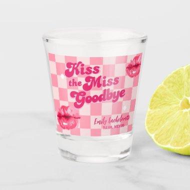 Kiss the miss Goodbye Bachelorette Weekend party Shot Glass