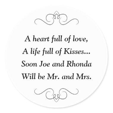 Kisses Soon To Be Mr. Mrs.  Classic Round Sticker