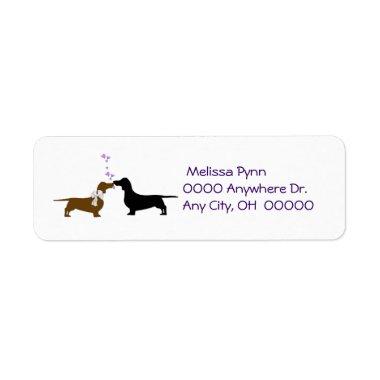 Kissing Dachshunds Return Address Label