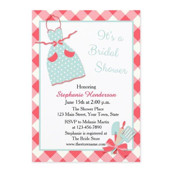 Kitchen, Apron, Red Gingham Invitations