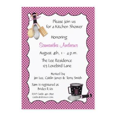 Kitchen Shower Pink Invitations