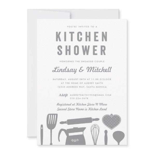 Kitchen Shower Utensils Couple's Shower Gray