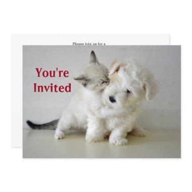 Kitten Puppy Bridal Shower Invitations