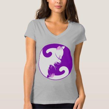 Kitty Yin Yang Purrfect Purple Peace T-Shirt