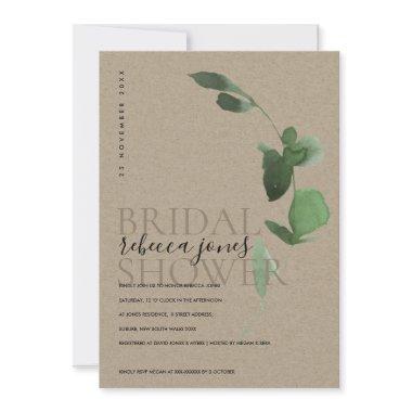 KRAFT EUCALYPTUS FOLIAGE WATERCOLOR  ANNOUNCEMENT