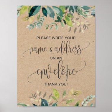 Kraft Foliage Address An Envelope Sign