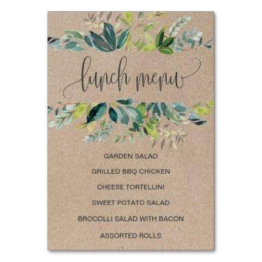 Kraft Foliage Lunch Menu Sign Table Number