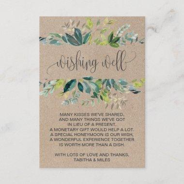 Kraft Foliage Wedding Wishing Well Enclosure Invitations