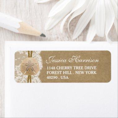 Kraft, Lace & Sand Dollar Beach  Label