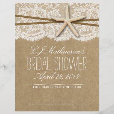 Kraft, Lace & Starfish Beach Bridal Shower Divider