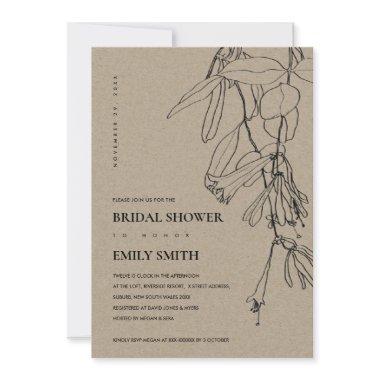 KRAFT LINE DRAWING FLORAL  INVITE