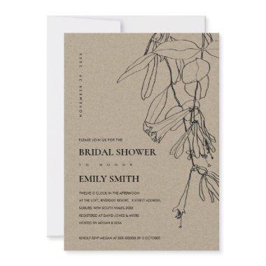 KRAFT LINE DRAWING FLORAL BRIDAL SHOWER INVITE