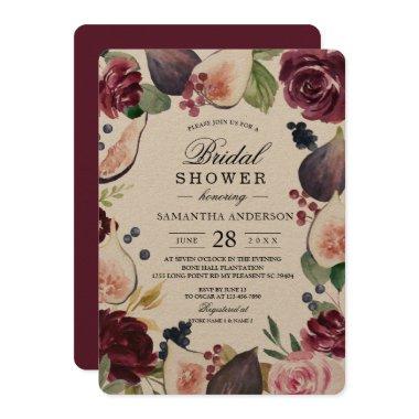 Kraft Moody & Rustic Burgundy Figs & Flowers Frame